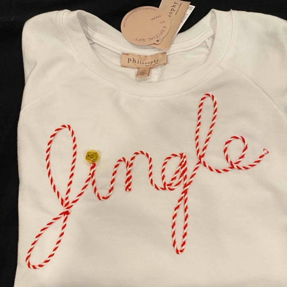 JINGLE lightweight sweatshirt by PHILOSOPHY ❤️🤍NWT! Cute classy and comfy!